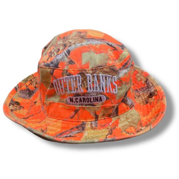 Outer Banks North Carolina Bucket Sun Hat Cap Boonie Packable Hike Camp OBX OS - Picture 2 of 13